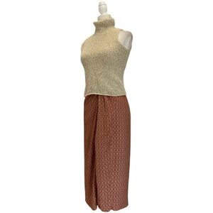 Maxmara Weekend Sleeveless Turtleneck Virgin Wool Blend Ribbed Luxe Knitwear